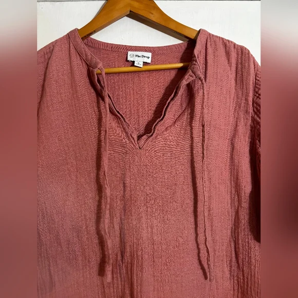 The Drop light pink flowy boho dress, ties on chest, size XL - Picture 2 of 6